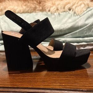 Mix No. 6 Black Open-Toe Heels